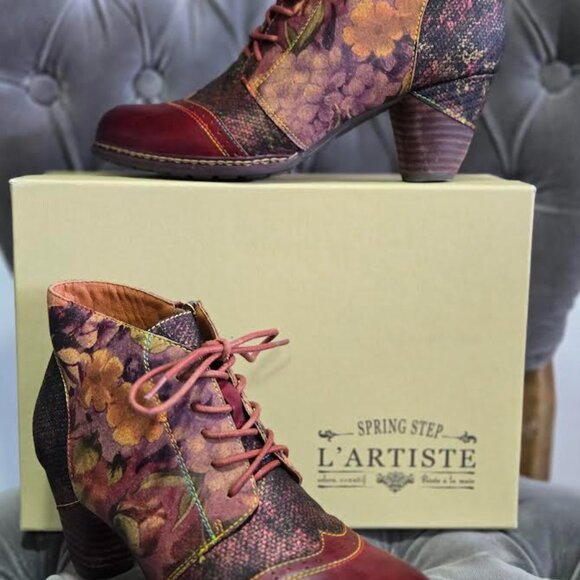 L' Artiste GimmieLove Bootie in Bordeaux Multi Women's Size 37(US 6.5/7) - Picture 2 of 4